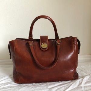 Vintage Brahmin Whiskey Leather Satchel